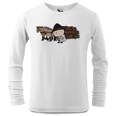 Da Oid Sinzer Pferdegespann Longsleeve Kinder Weiss Westerndorf Front